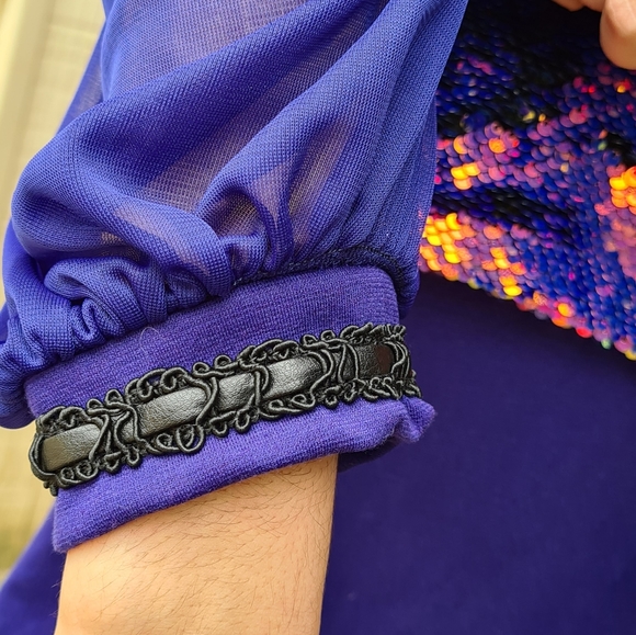 BNWT Atmosphere 60s Vibe Purple Long Sheer Sleeved Mini Dress Size 10 - Picture 5 of 12